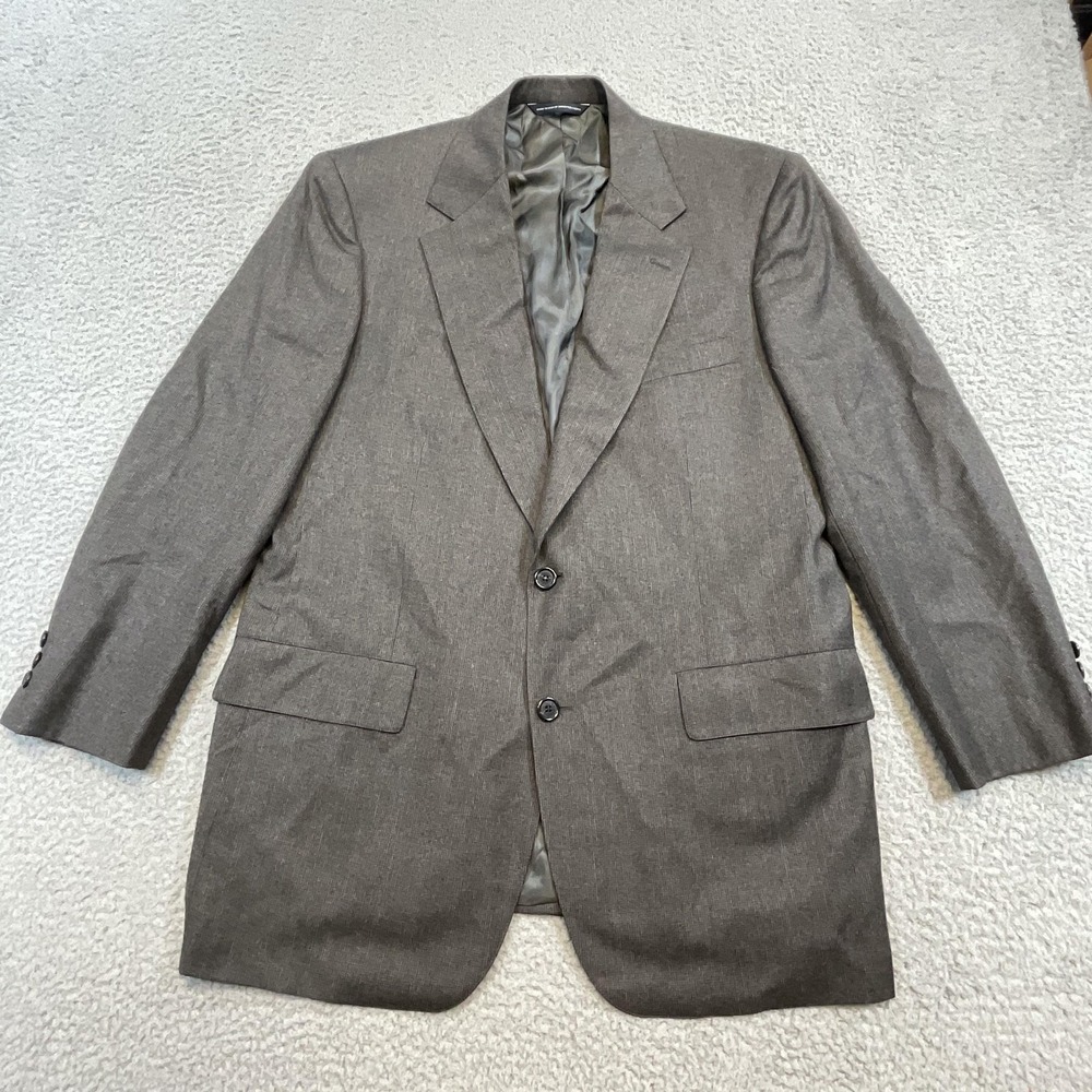 Brooks Brothers Suit Jacket Mens 42 Gray Classic Two Button Blazer Made in USA